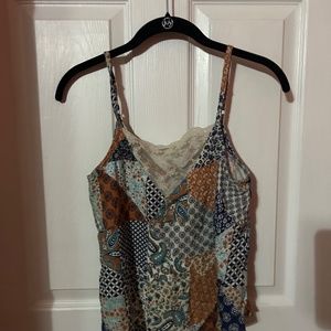 WOMENS EXTRA SMALL AMERICAN RAG TANK TOP COUNTRY WESTERN PAISLEY PATTERN SUMMER